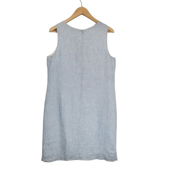 Island Company Castaway Shift Dress 100% Linen Blue Size Large - Picture 3 of 8
